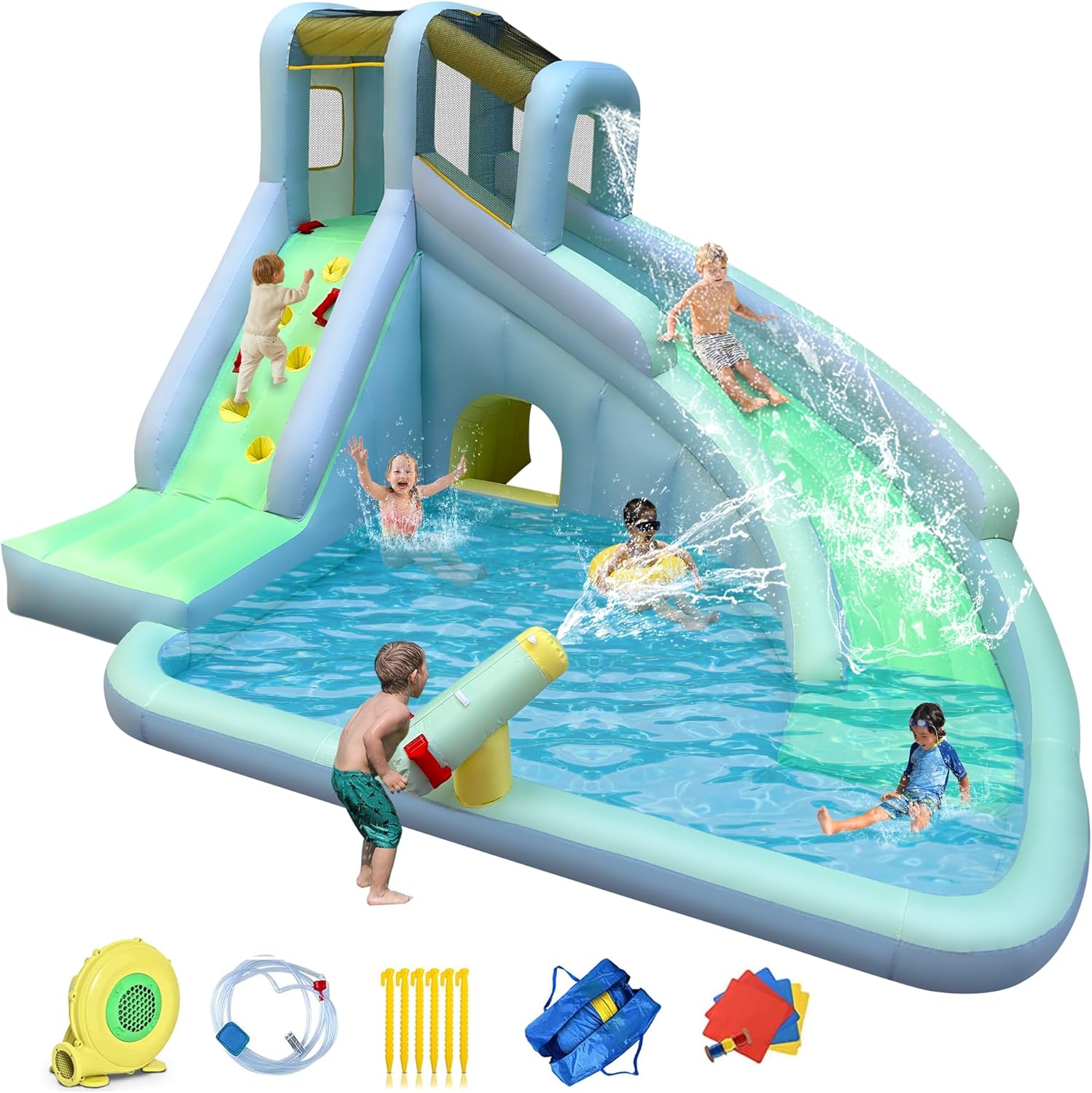 Kids Outdoor Water Slide - 6'sı 1 Arada Şişme Çocuk Oyun