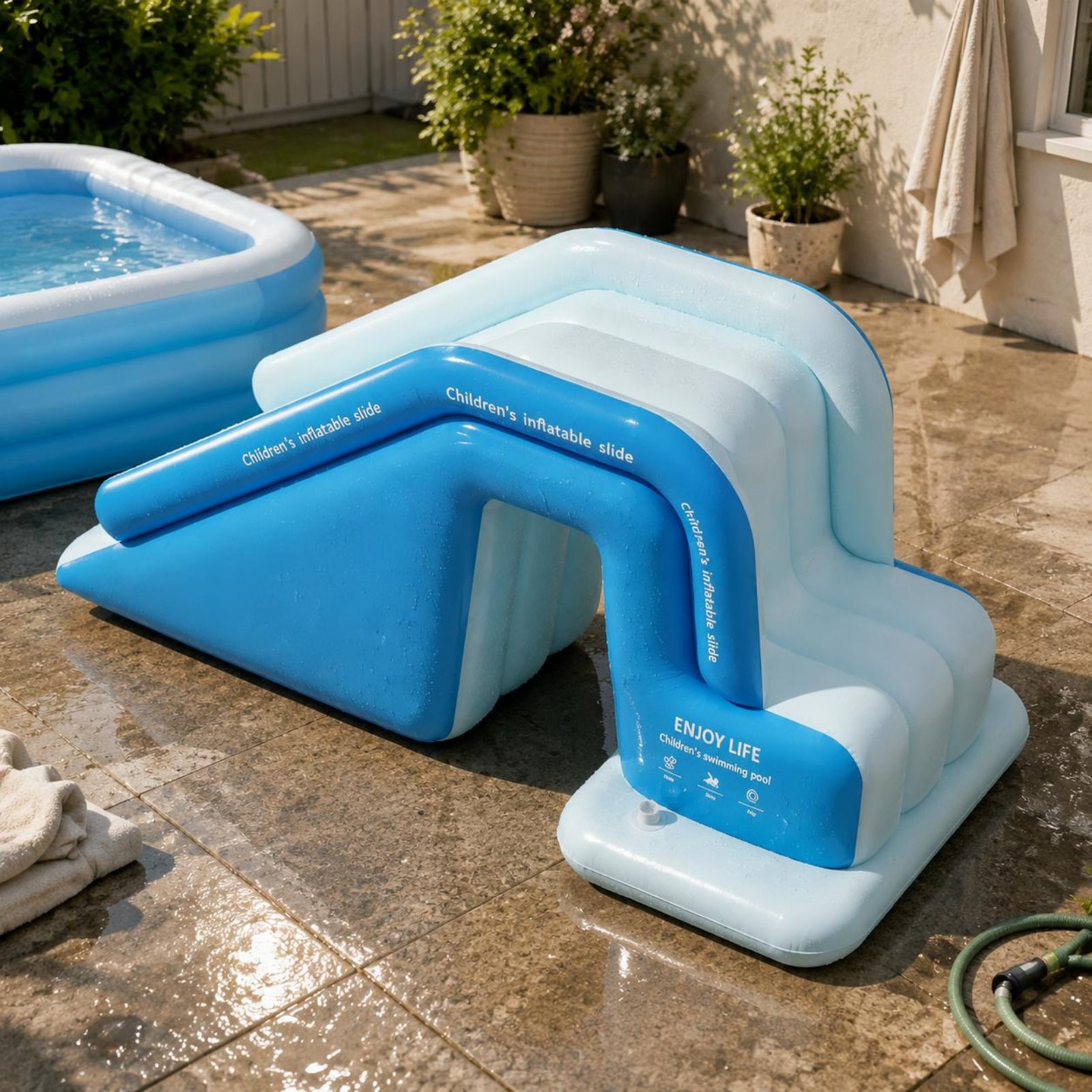 Kids Outdoor Water Slide - Şişme Havuz Kaydırağı Katlanabilir Şişme Su