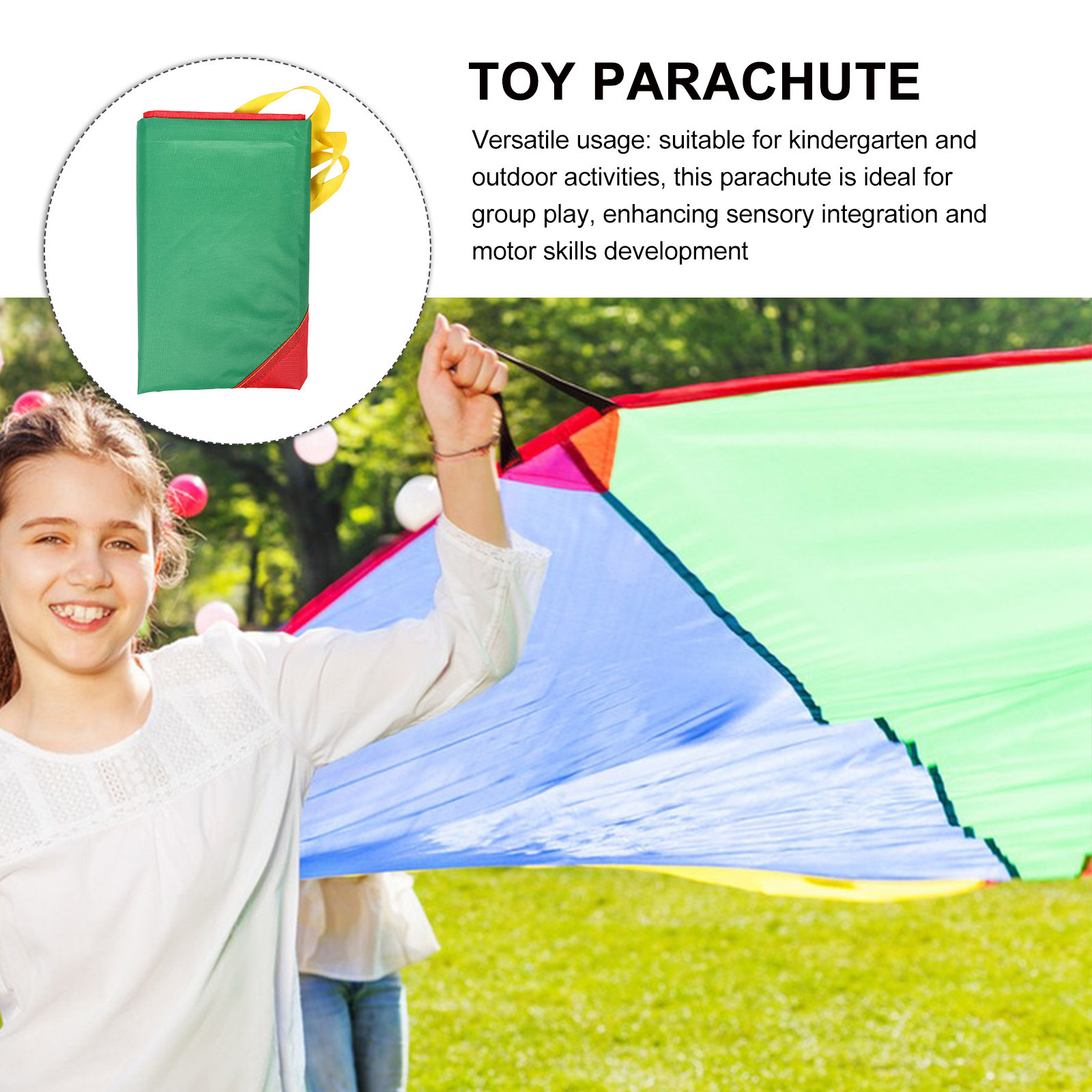 Play Kids Outdoor - Renkli Gökkuşağı Paraşütü Çocuklar İçin Anaokulu