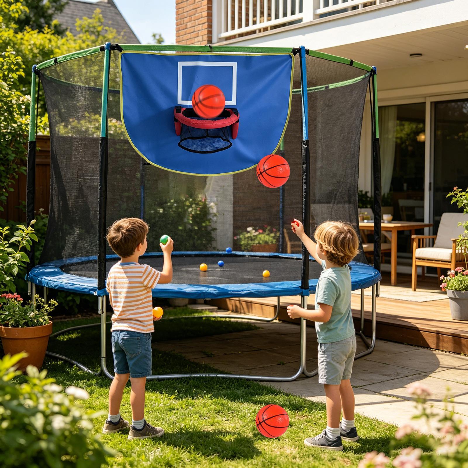 Kids Outdoor Basketball Hoop - Pompalı ve 3 Toplu Trambolin Basketbol