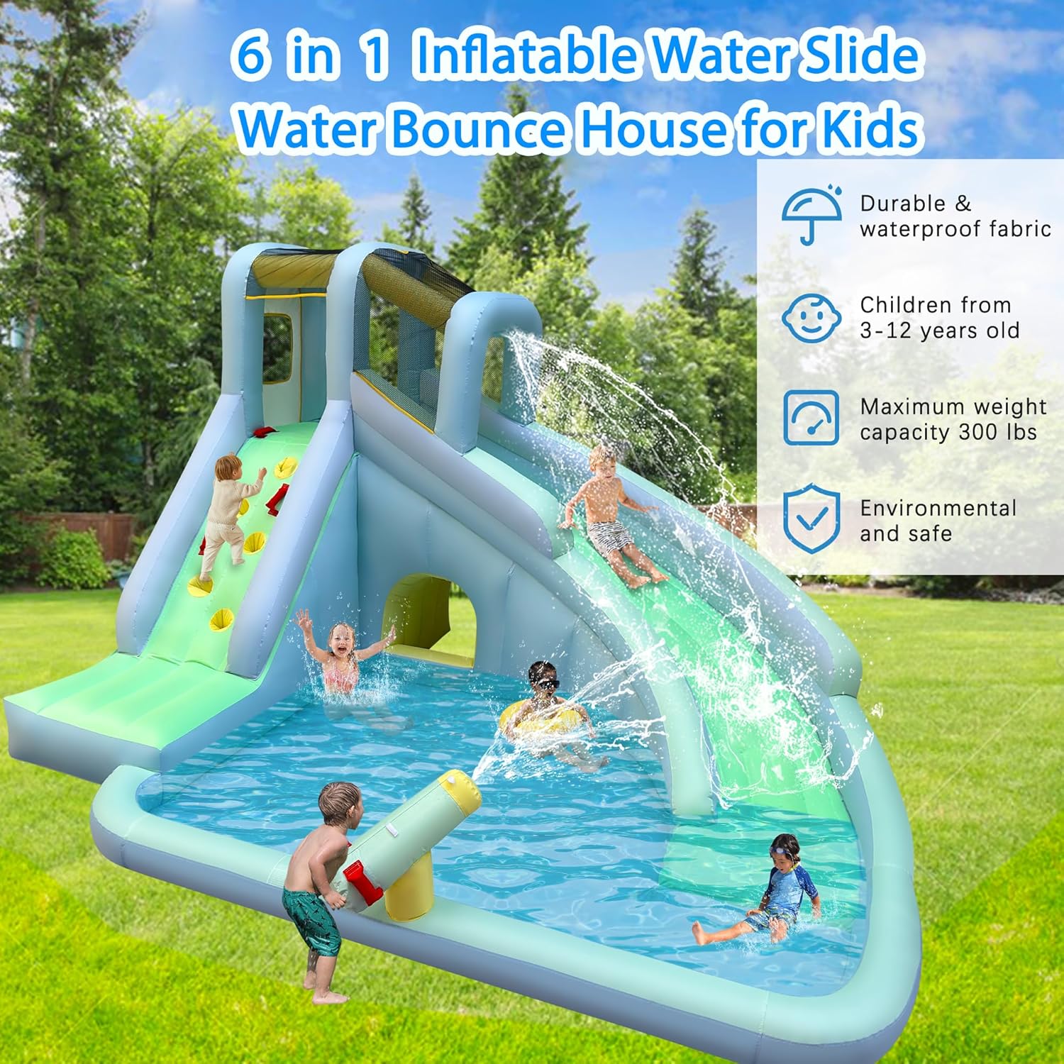6'sı 1 Arada Şişme Çocuk Oyun  - Kids Outdoor Water Slide incelemesi ve fiyatı