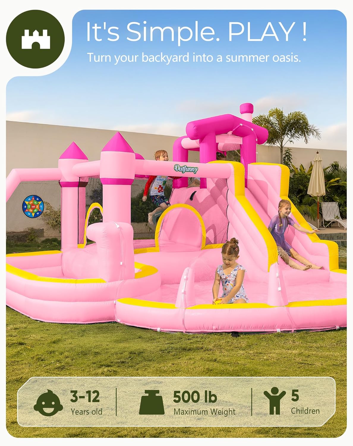 3-12 Yaş Arası Çocuklar İçin Ç - Kids Outdoor Water Slide incelemesi ve fiyatı