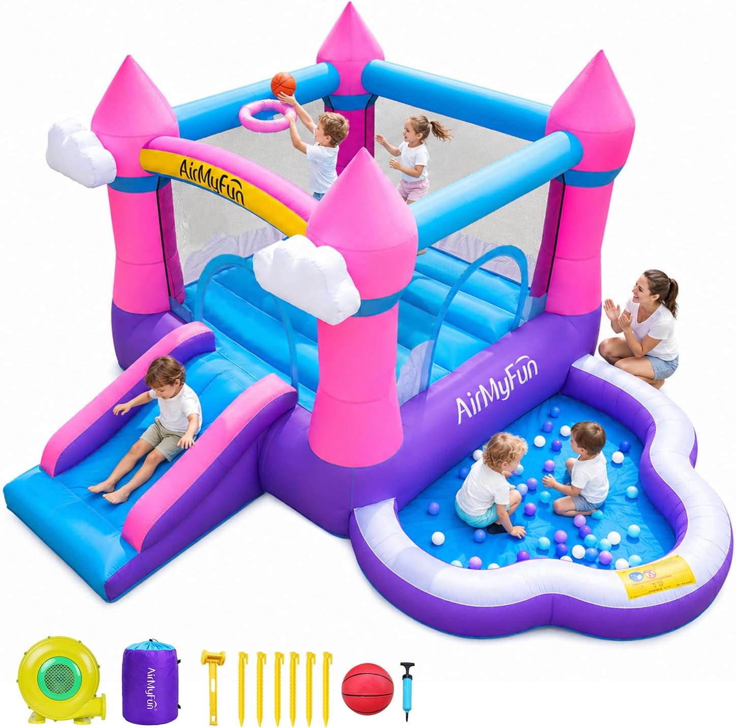 3-8 Yaş Çocuklar İçin Pembe İç - Kids Outdoor Water Slide incelemesi ve fiyatı