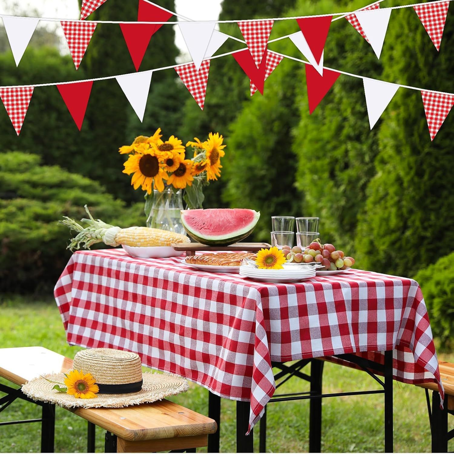 Kırmızı ve Beyaz Banner Üçgen  - Kids Outdoor Garden Set incelemesi ve fiyatı